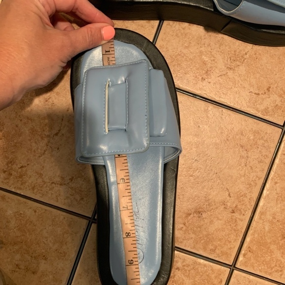 Nasty Gal Platform Buckle Sandals Blue & Black size 8 - Picture 11 of 11